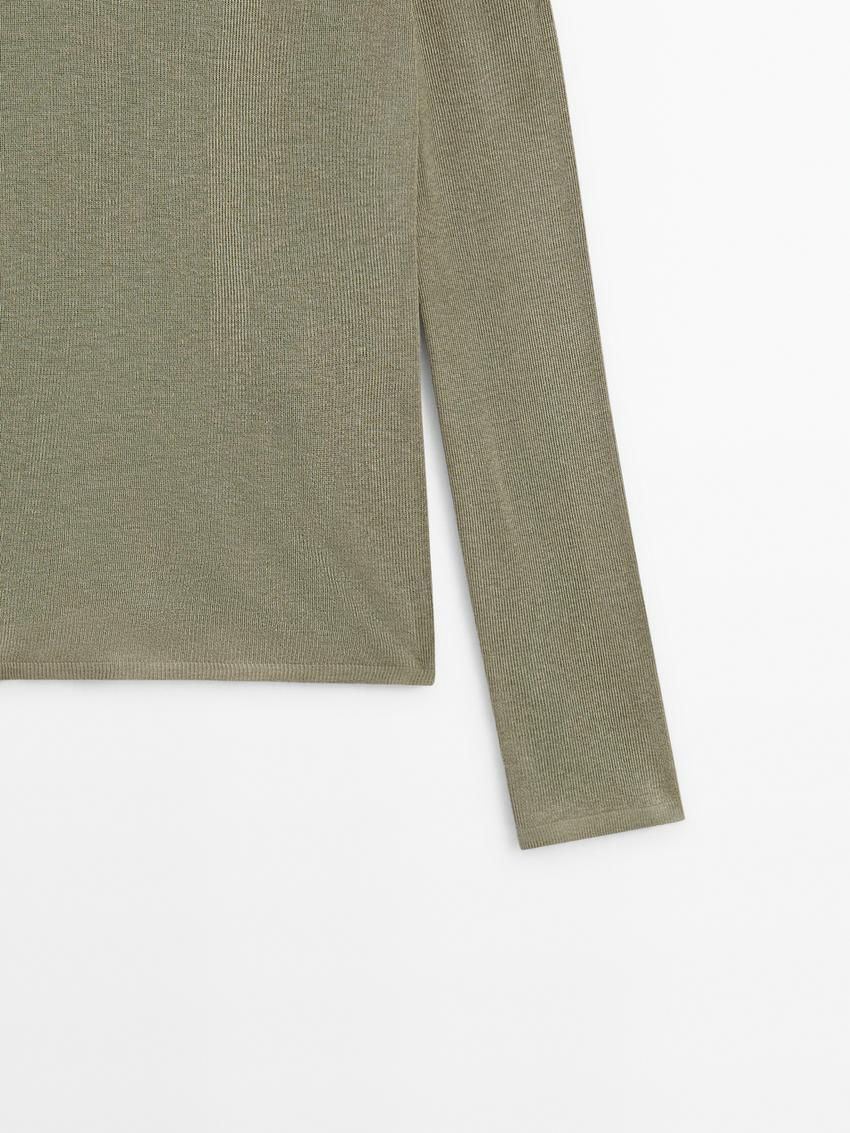 Massimo Dutti Crew Neck Knit Women Sweater Light Green | US-SA4075862