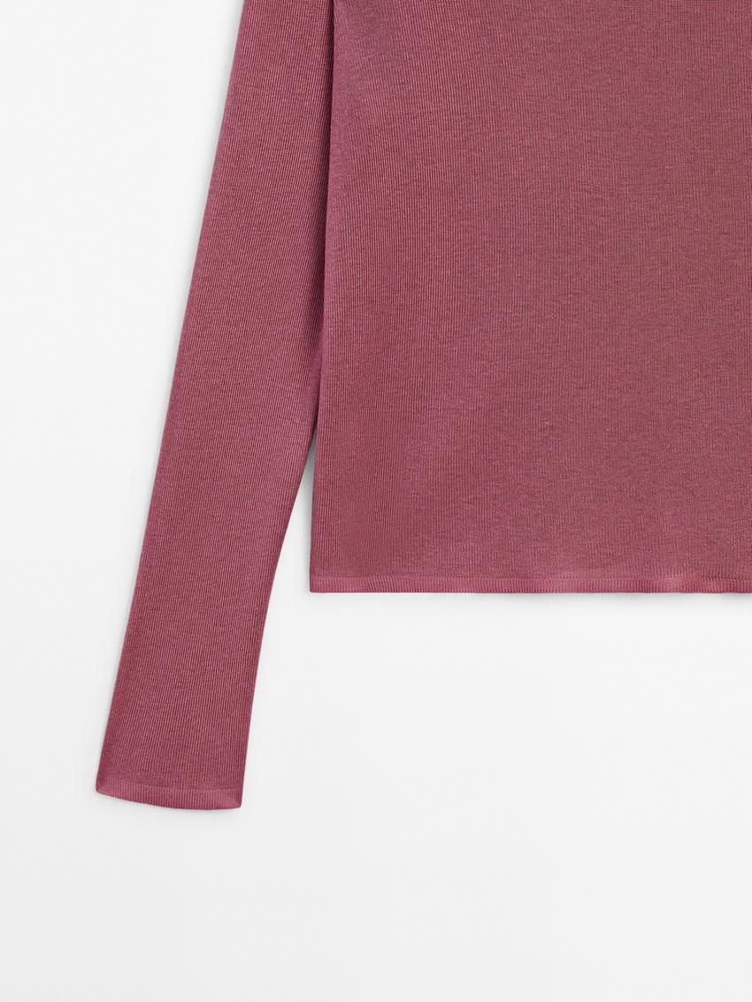 Massimo Dutti Crew Neck Knit Women Sweater Pink | US-AW2849067