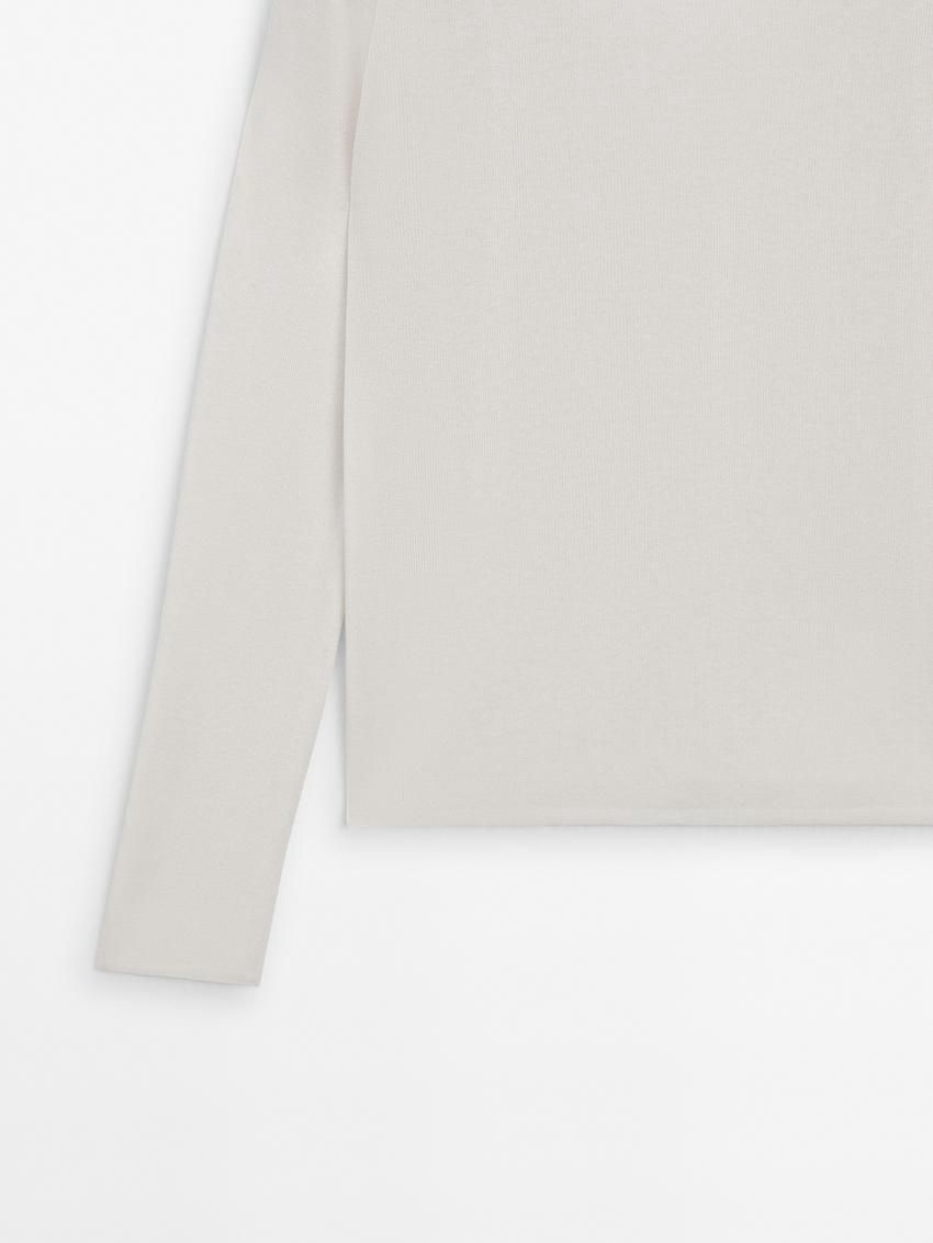 Massimo Dutti Crew Neck Knit Women Sweater Cream | US-LJ5168732