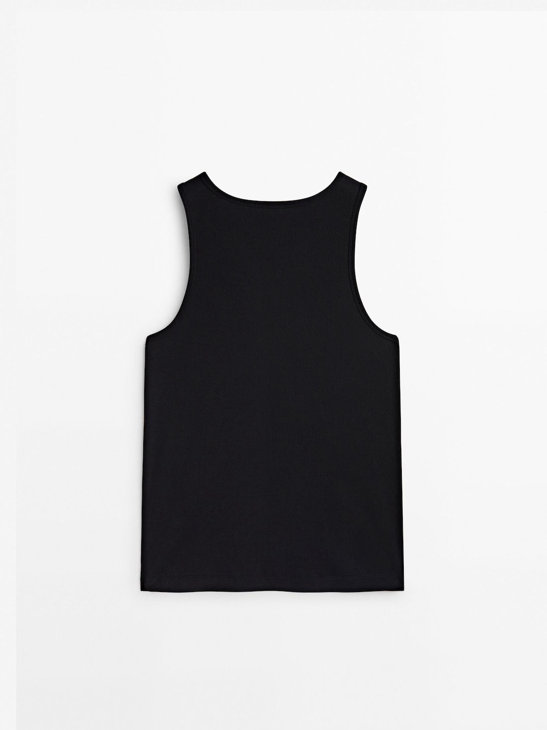 Massimo Dutti Crew Neck Tank Top Men T-Shirt Black | US-JU1430672