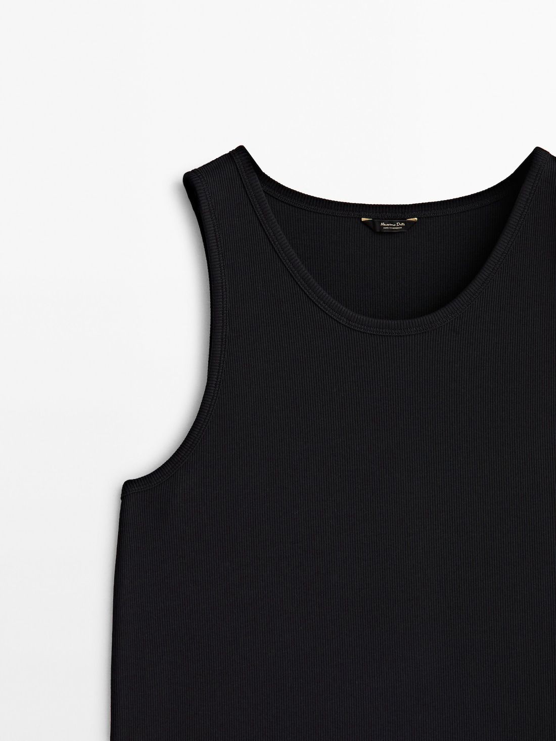 Massimo Dutti Crew Neck Tank Top Men T-Shirt Black | US-JU1430672