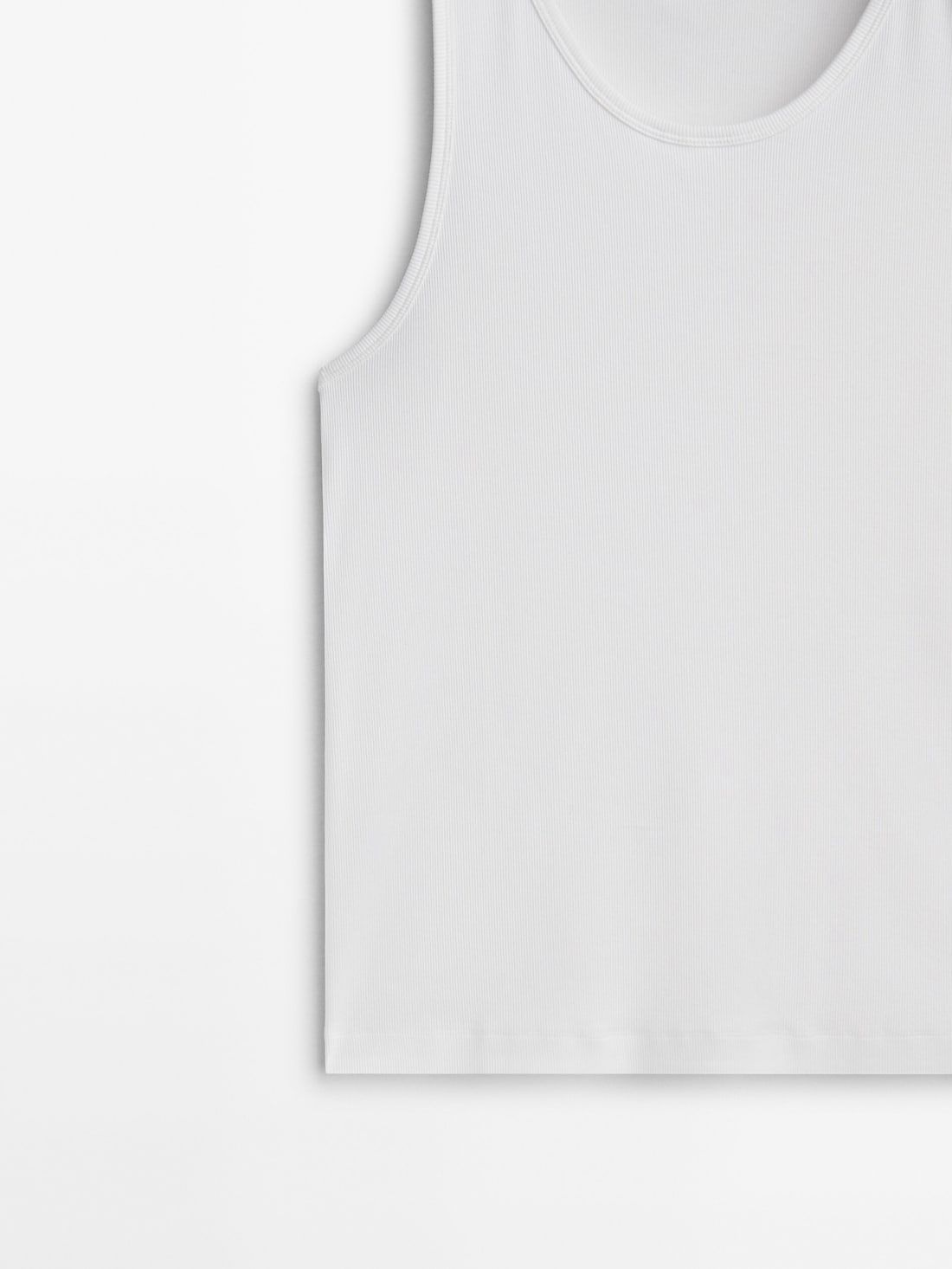 Massimo Dutti Crew Neck Tank Top Men T-Shirt White | US-ZH3618294