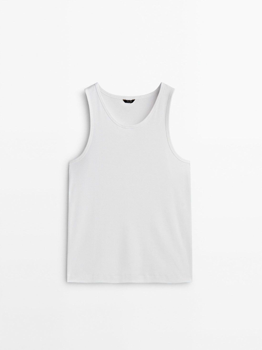 Massimo Dutti Crew Neck Tank Top Men T-Shirt White | US-ZH3618294