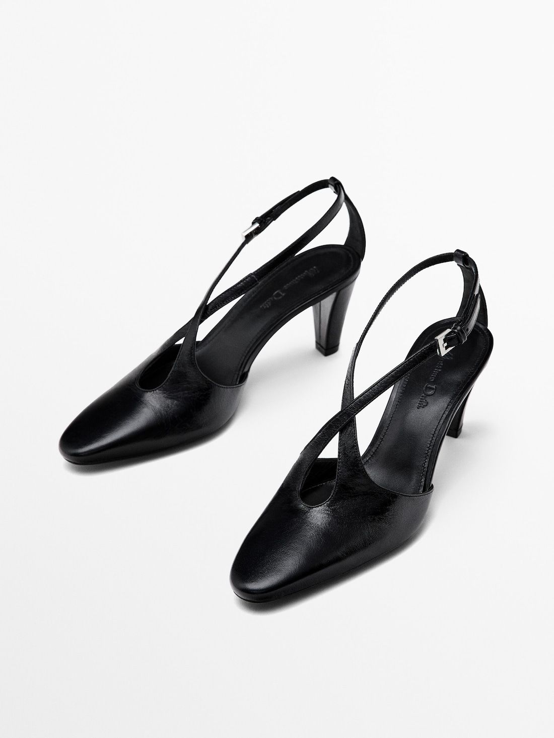 Massimo Dutti Criss-cross Straps Women Heels Black | US-IS9825047