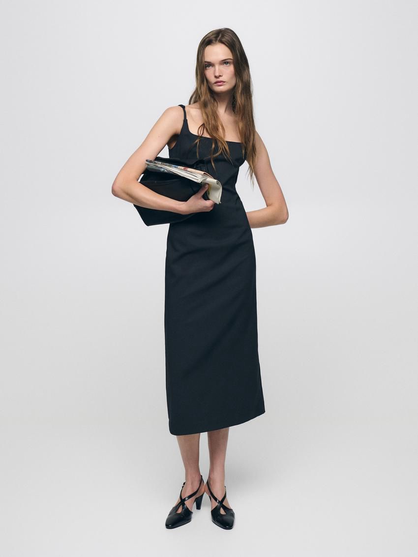 Massimo Dutti Criss-cross Straps Women Heels Black | US-IS9825047