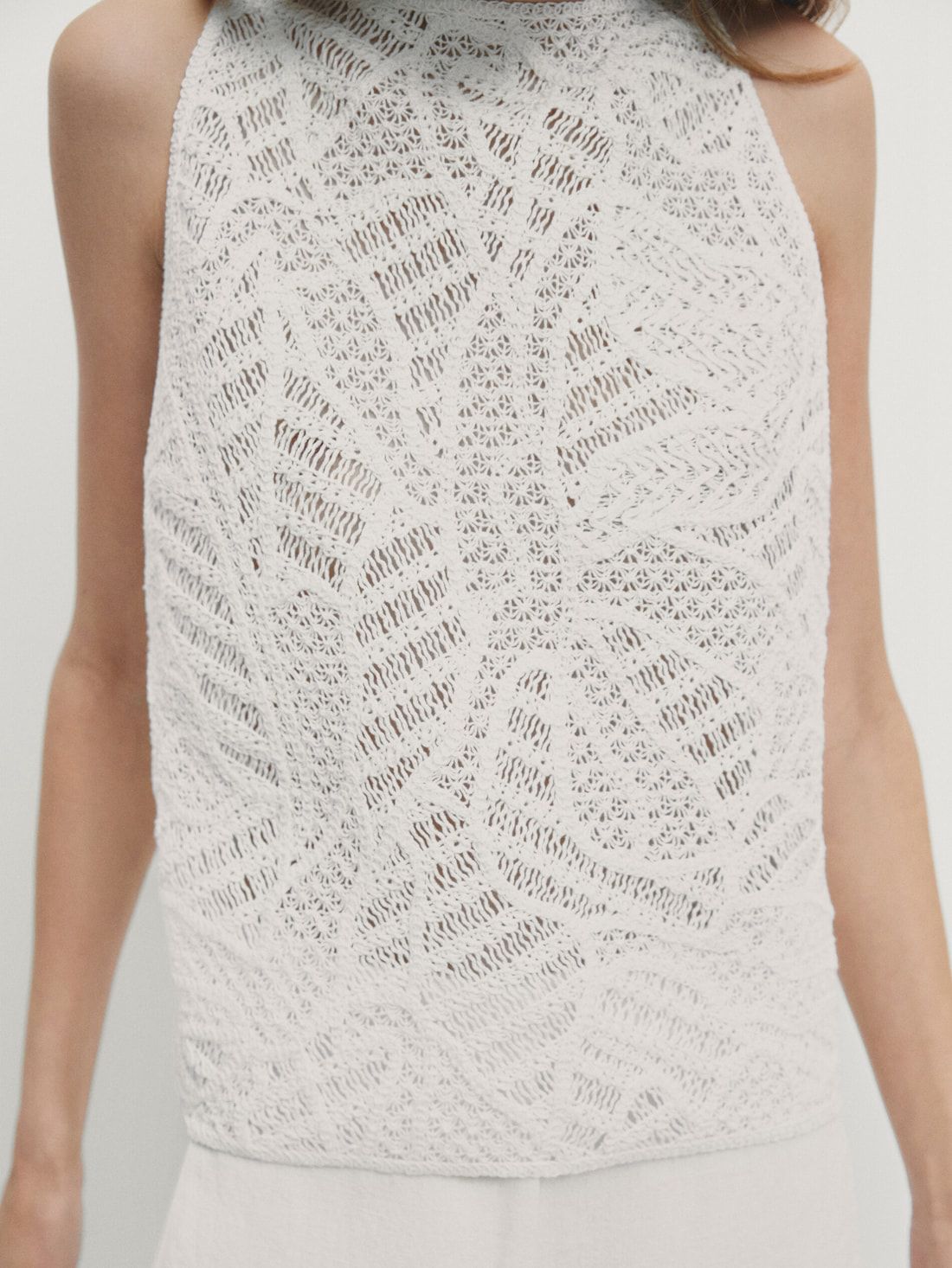 Massimo Dutti Crochet Women Top White | US-IQ1276895