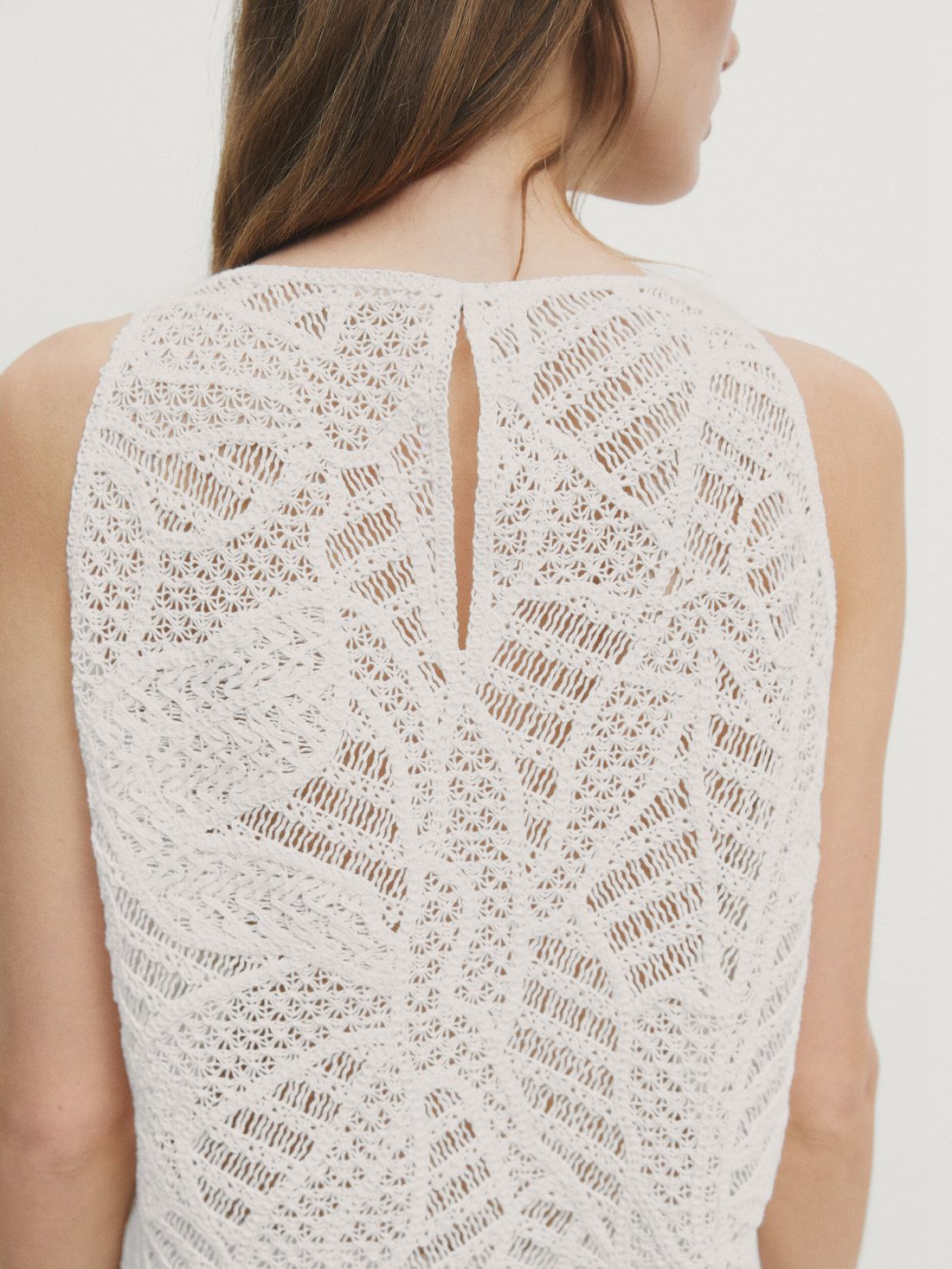 Massimo Dutti Crochet Women Top White | US-IQ1276895