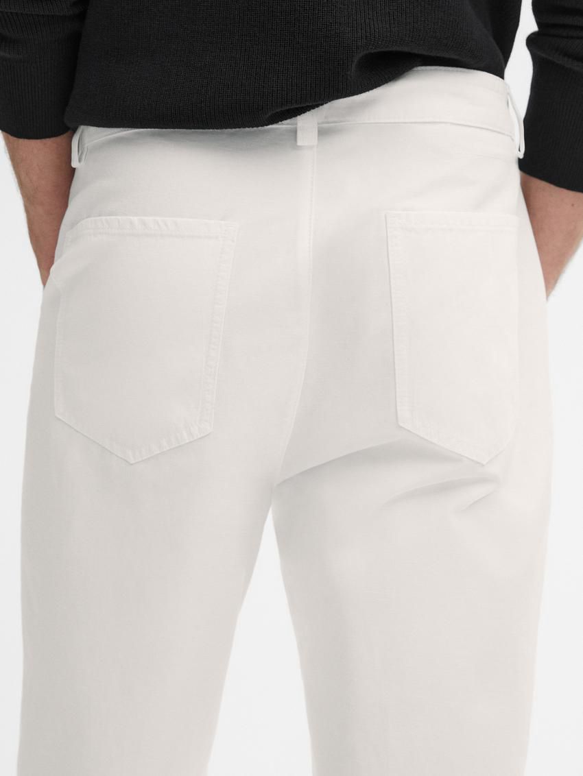 Massimo Dutti Cropped Fit Denim Men Trousers White | US-HC2971460