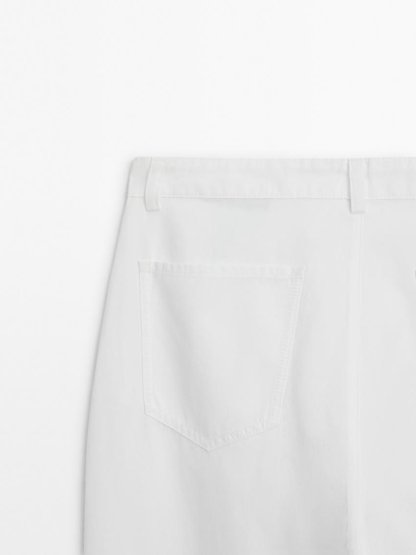 Massimo Dutti Cropped Fit Denim Men Trousers White | US-HC2971460