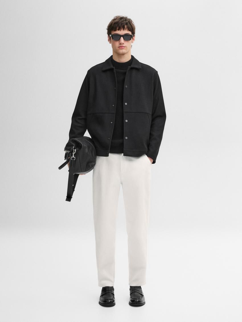 Massimo Dutti Cropped Fit Denim Men Trousers White | US-HC2971460