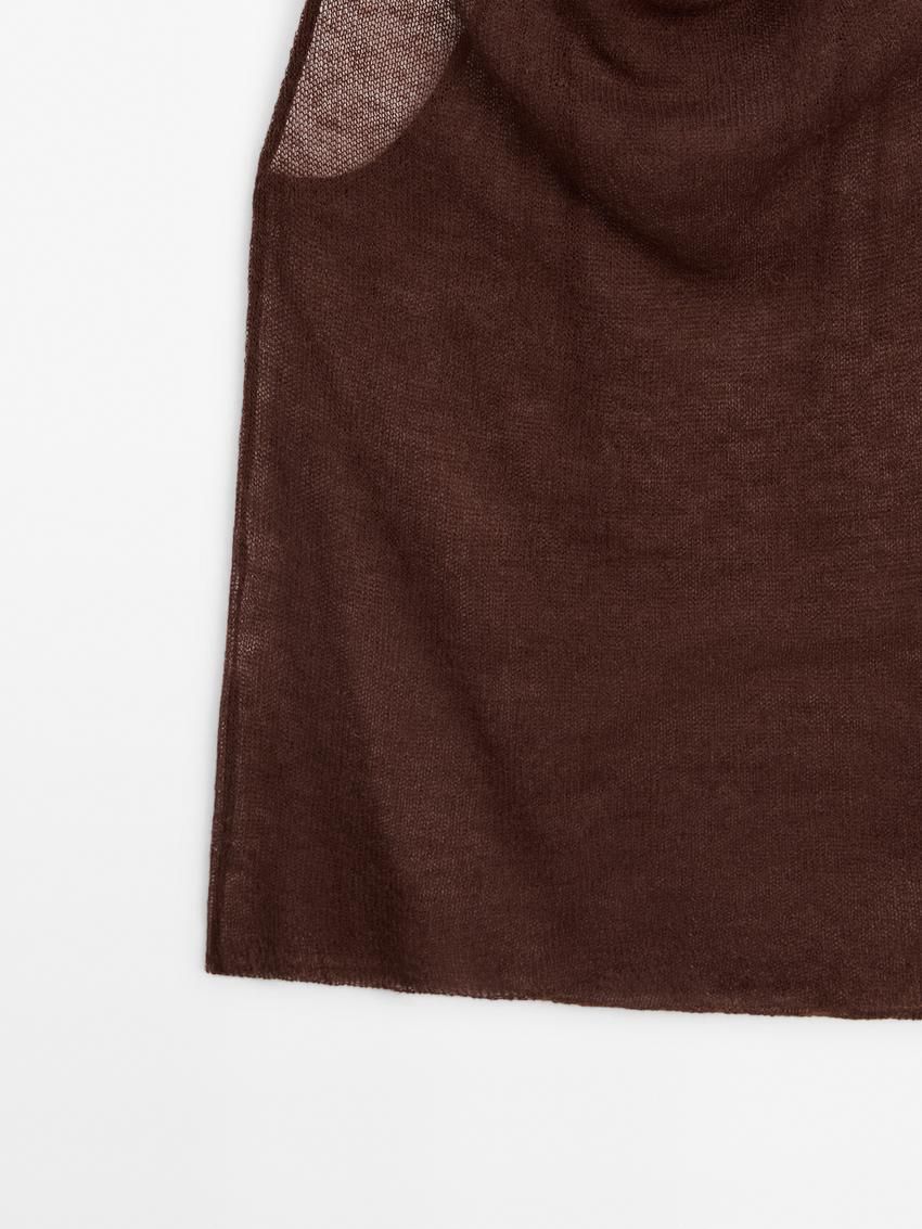 Massimo Dutti Cutwork Halter Women Top Brown | US-NQ2905431