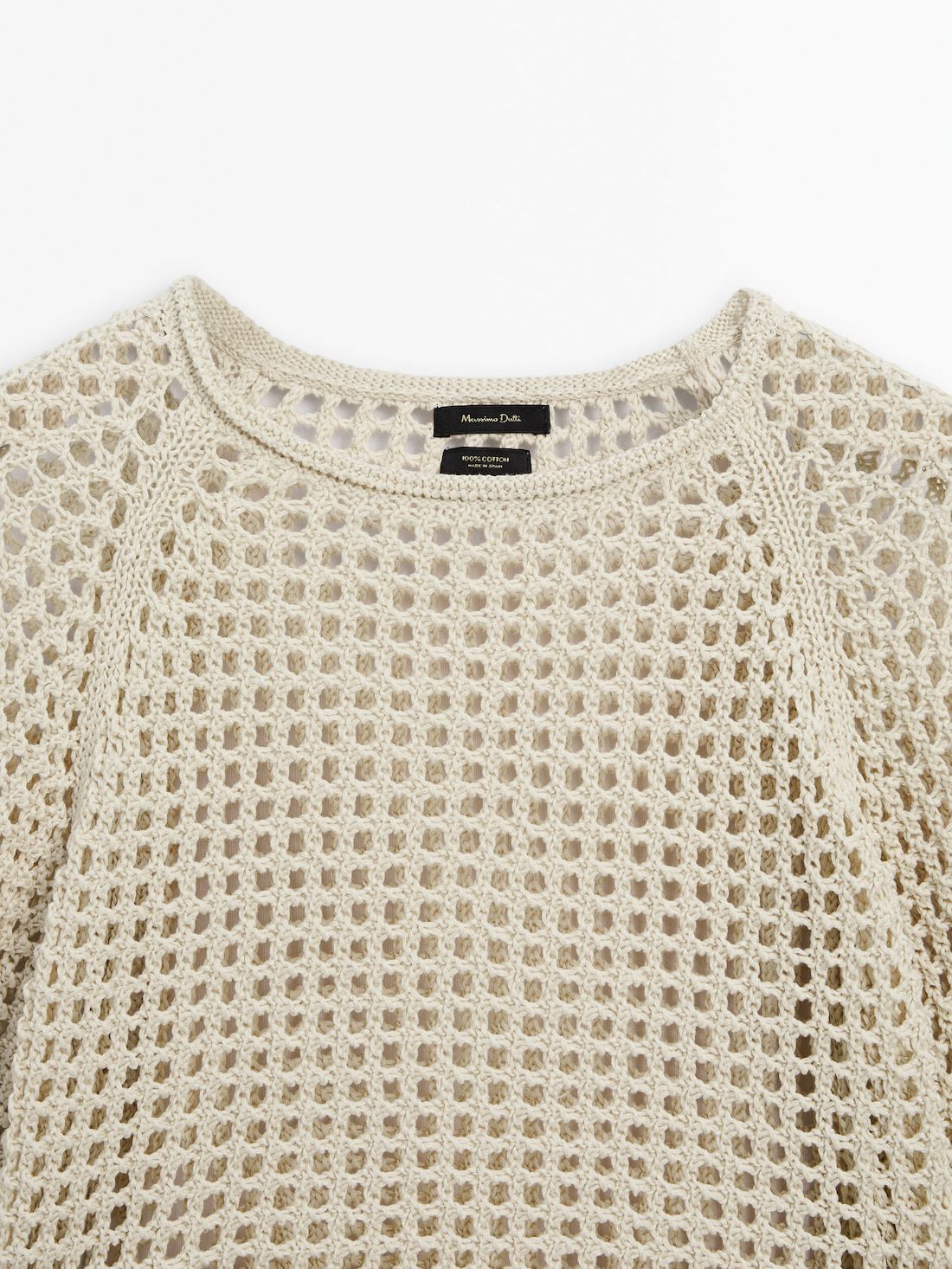 Massimo Dutti Cutwork With Wide Sleeves Women Sweater Cream | US-WX7504318