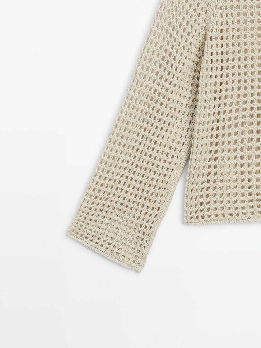 Massimo Dutti Cutwork With Wide Sleeves Women Sweater Cream | US-WX7504318