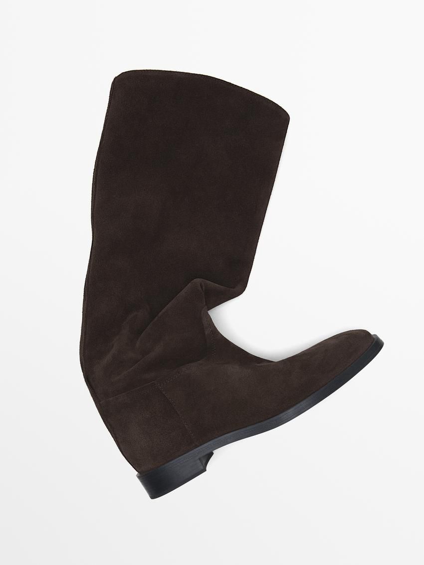 Massimo Dutti Detachable Embellishment Women Riding Boots Dark Brown | US-HP8457320