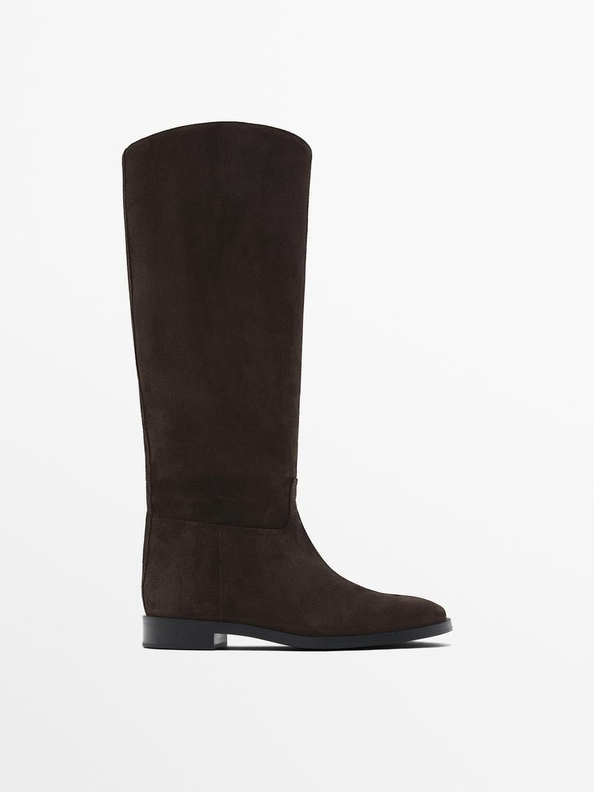 Massimo Dutti Detachable Embellishment Women Riding Boots Dark Brown | US-HP8457320
