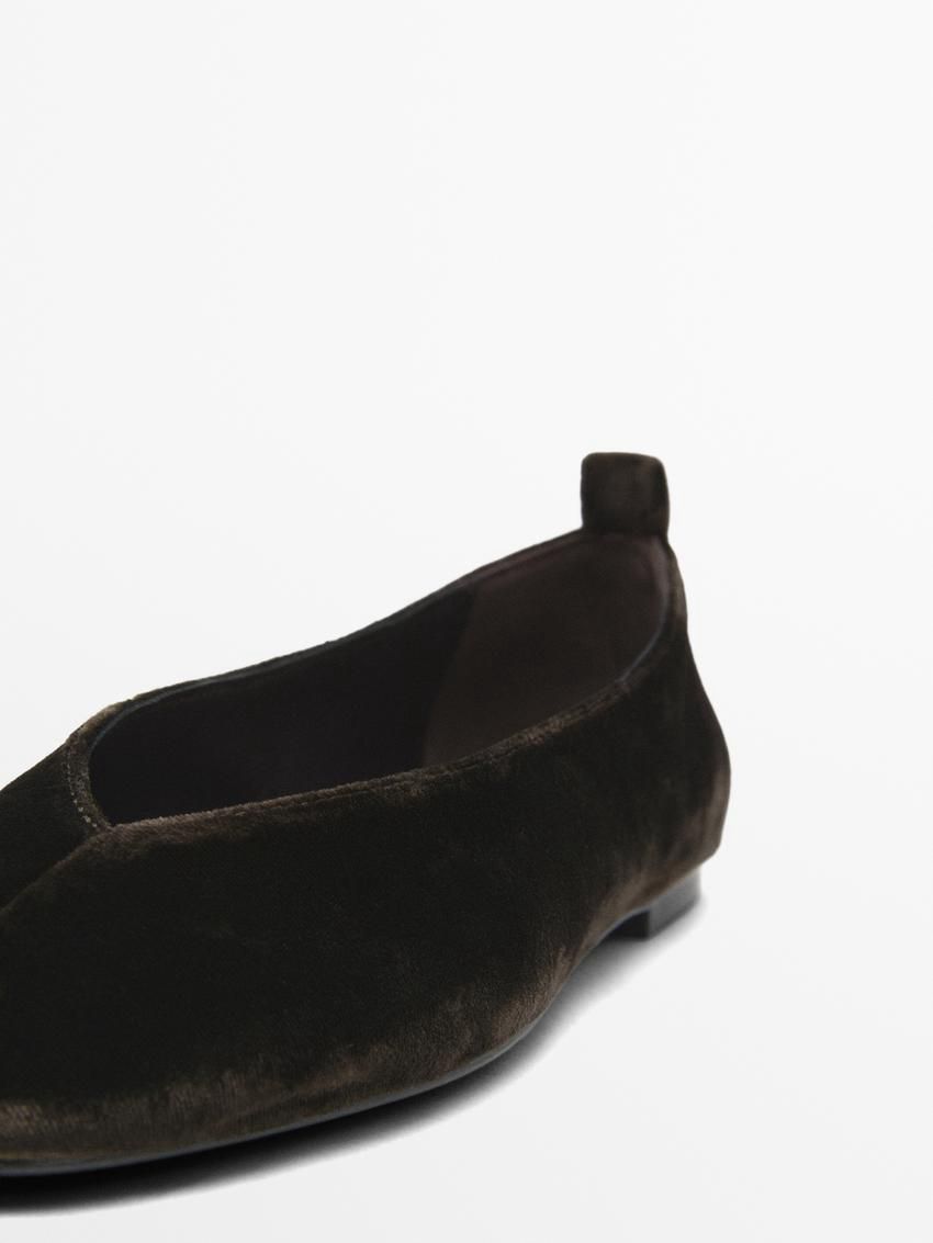 Massimo Dutti Detachable Strap Women Ballet Flats Dark Brown | US-IK1469270