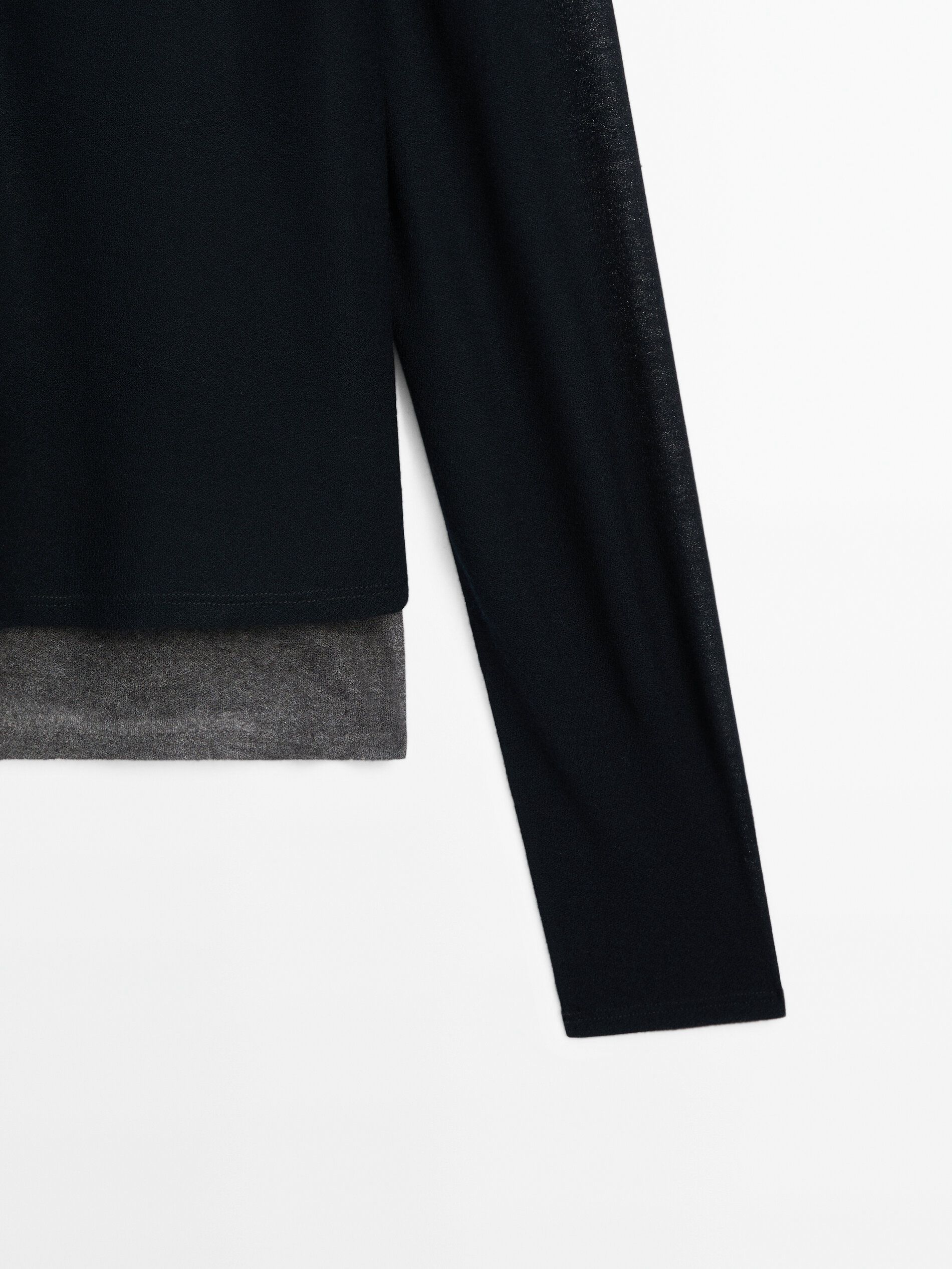 Massimo Dutti Double Buttoned Detail Women T-Shirt Black | US-BU6931750