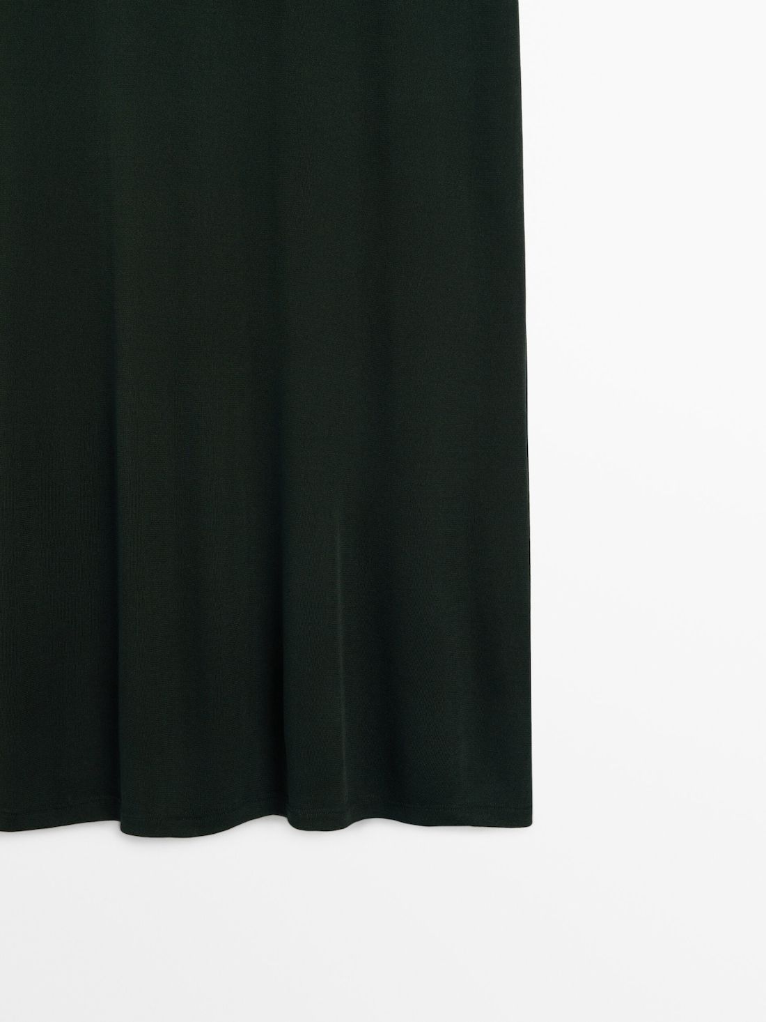 Massimo Dutti Double Fabric Midi With Straps Women Dress Dark Green | US-NH4591820