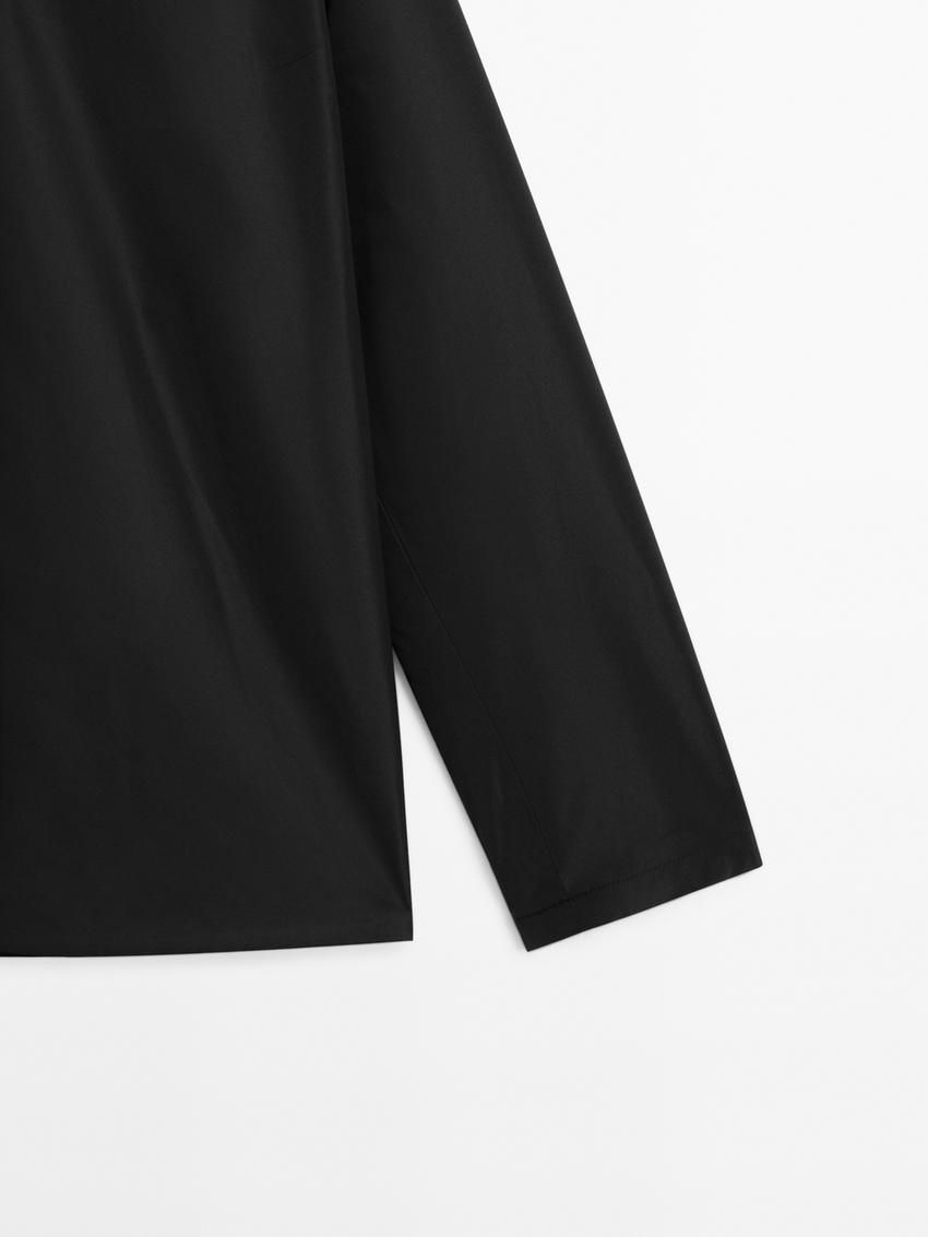 Massimo Dutti Double Technical Fabric Women Jacket Black | US-WE0321649