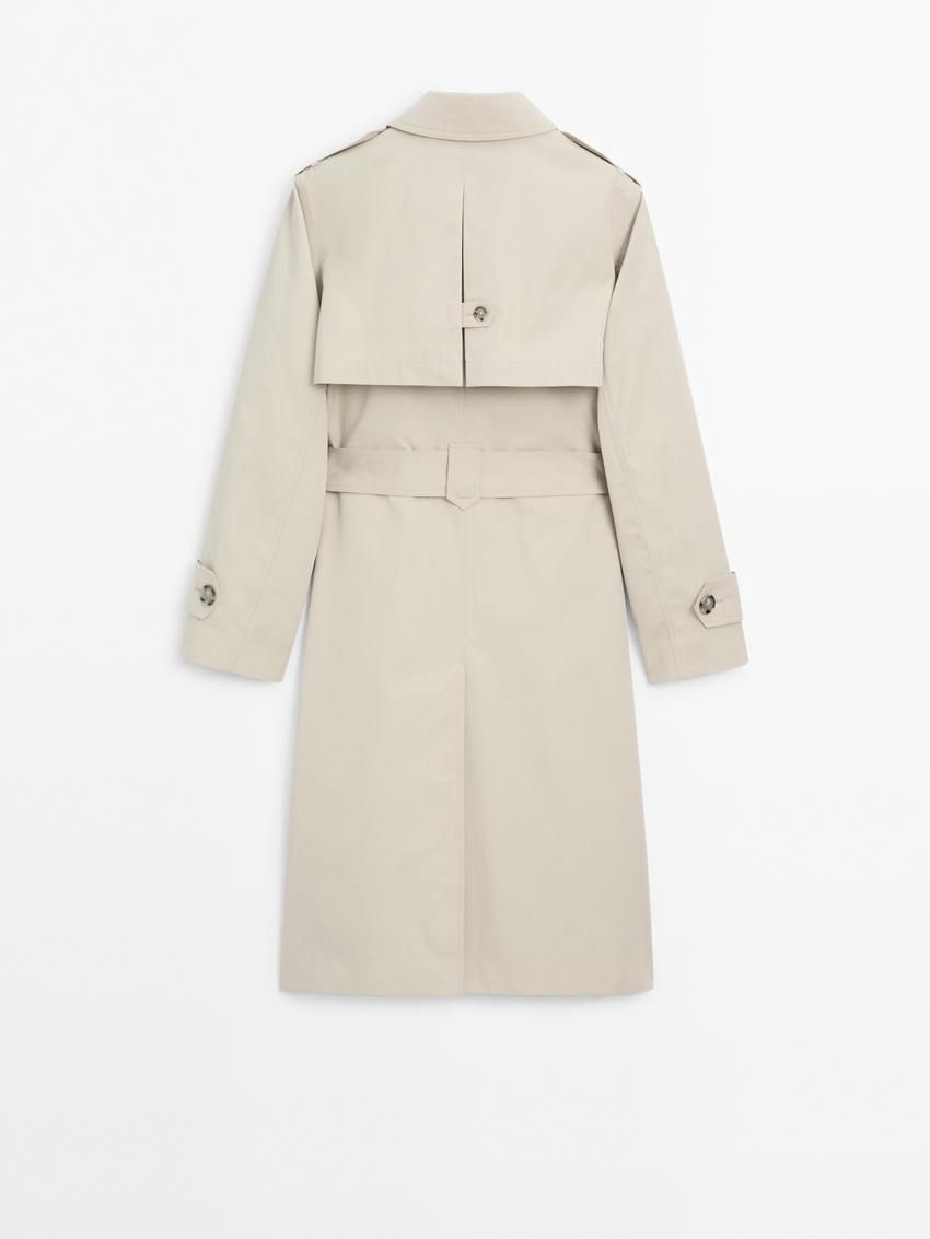 Massimo Dutti Double-breasted Cotton Women Trench Coat Beige | US-SU9765824