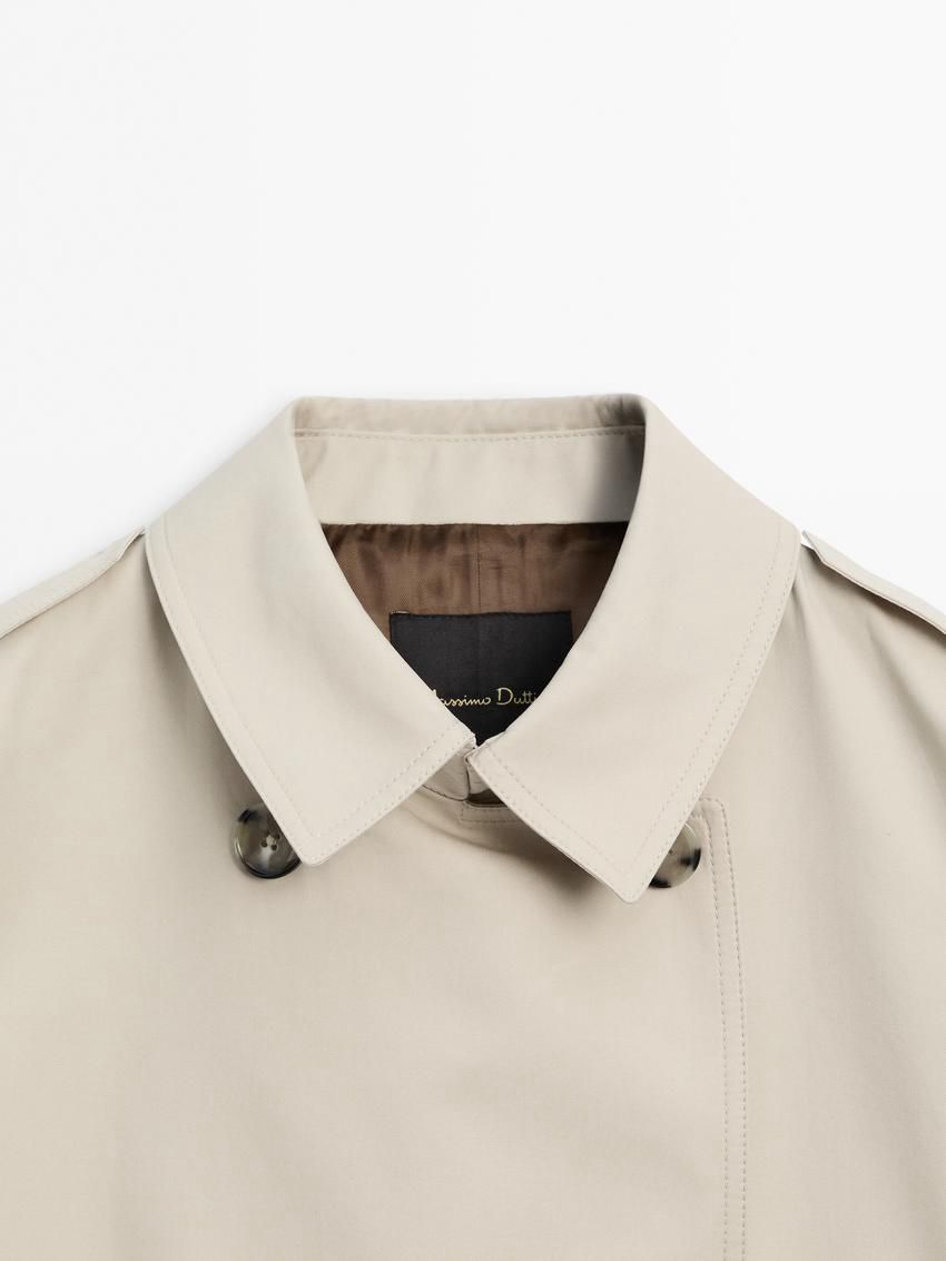 Massimo Dutti Double-breasted Cotton Women Trench Coat Beige | US-SU9765824