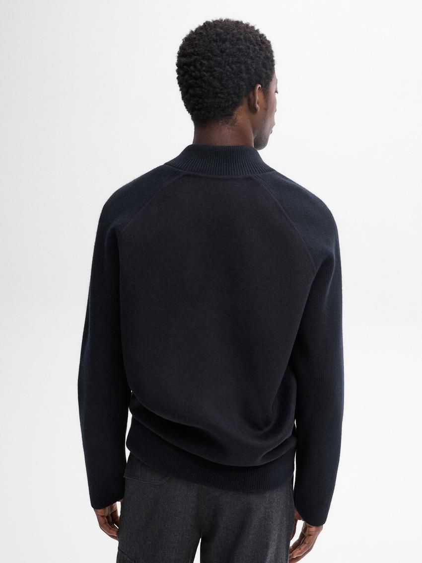 Massimo Dutti Double-faced With Shoulder Detail Men Cardigan Navy | US-TS9670531