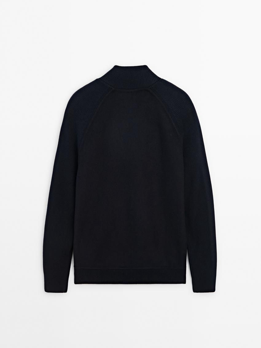 Massimo Dutti Double-faced With Shoulder Detail Men Cardigan Navy | US-TS9670531