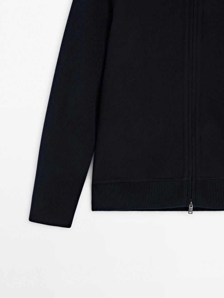 Massimo Dutti Double-faced With Shoulder Detail Men Cardigan Navy | US-TS9670531