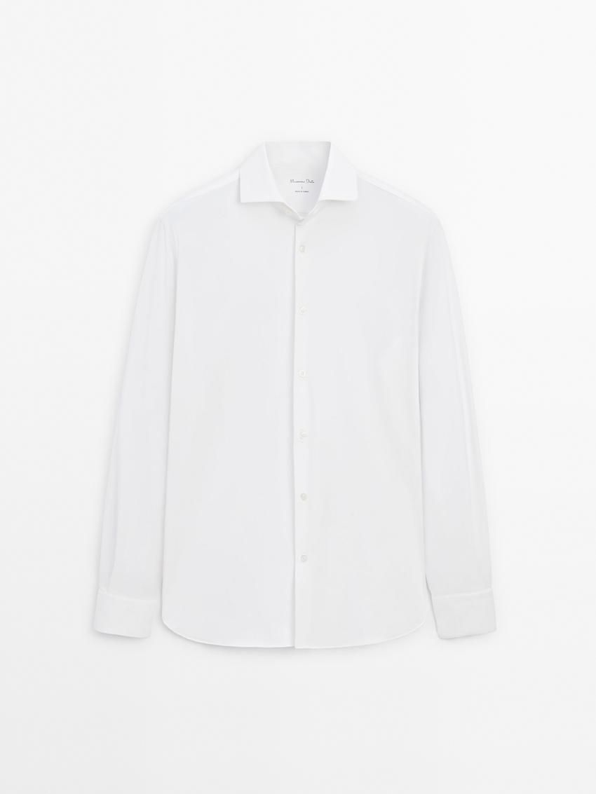 Massimo Dutti Easy Iron Slim Fit Men Shirts White | US-ME4619783