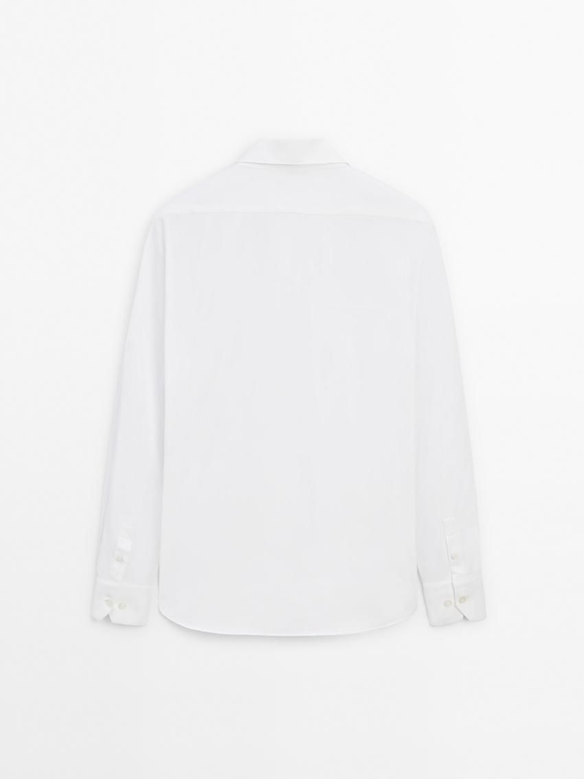 Massimo Dutti Easy Iron Slim Fit Men Shirts White | US-ME4619783