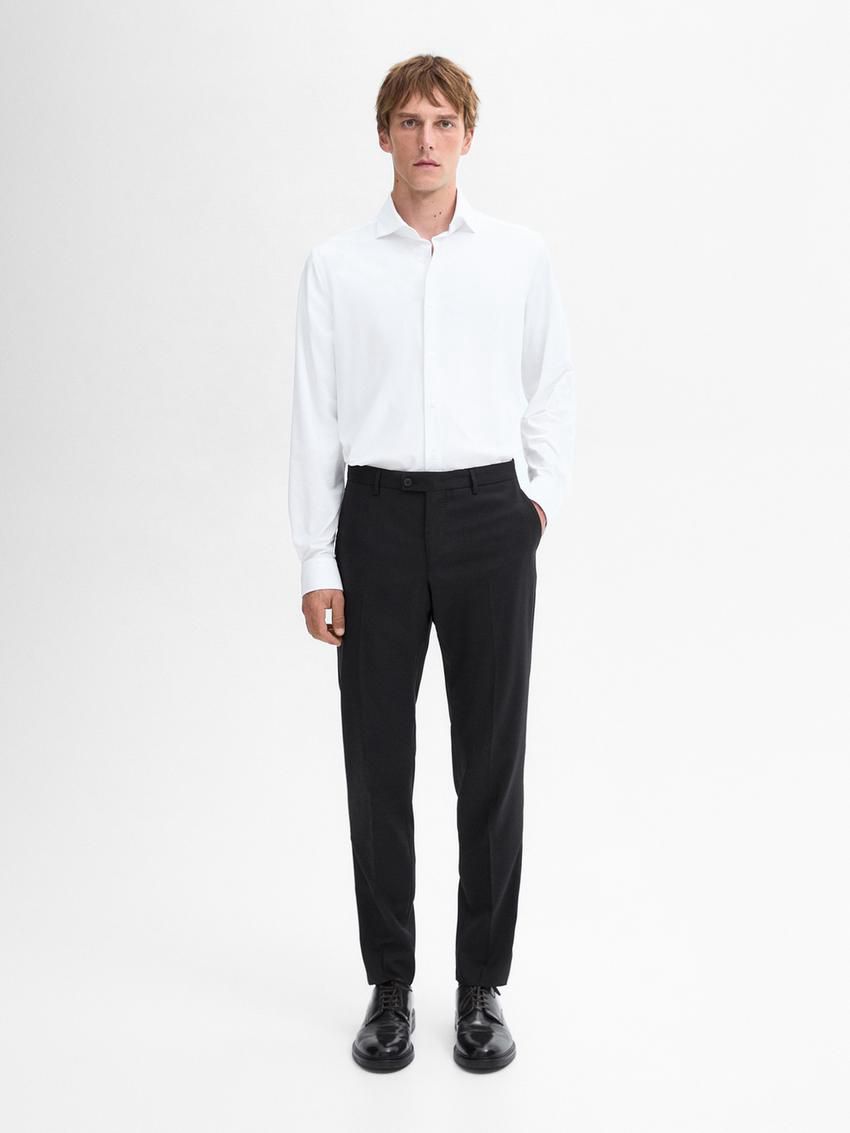 Massimo Dutti Easy Iron Slim Fit Men Shirts White | US-ME4619783