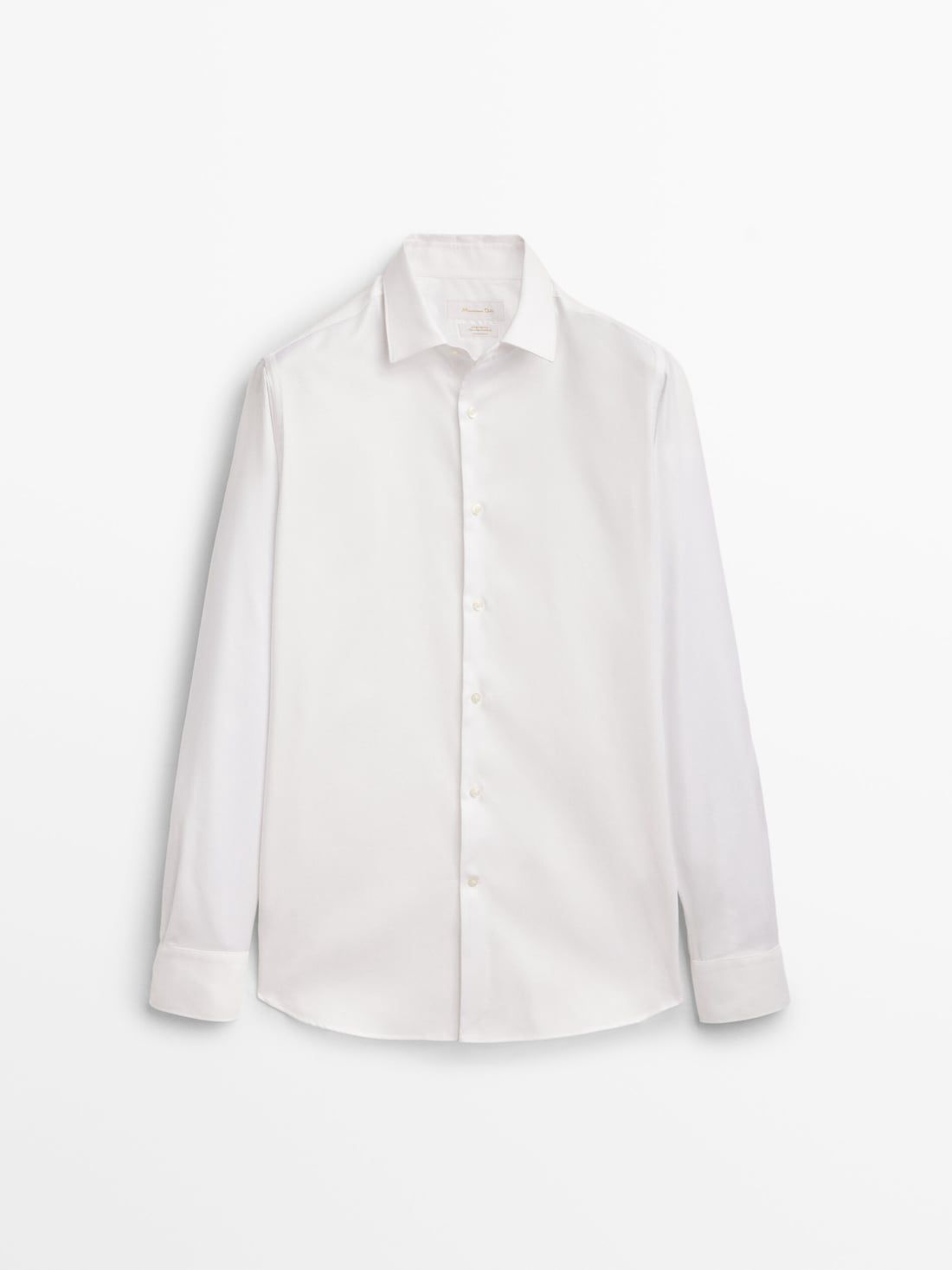 Massimo Dutti Easy Iron Slim Fit Textured Men Shirts White | US-UZ7465038