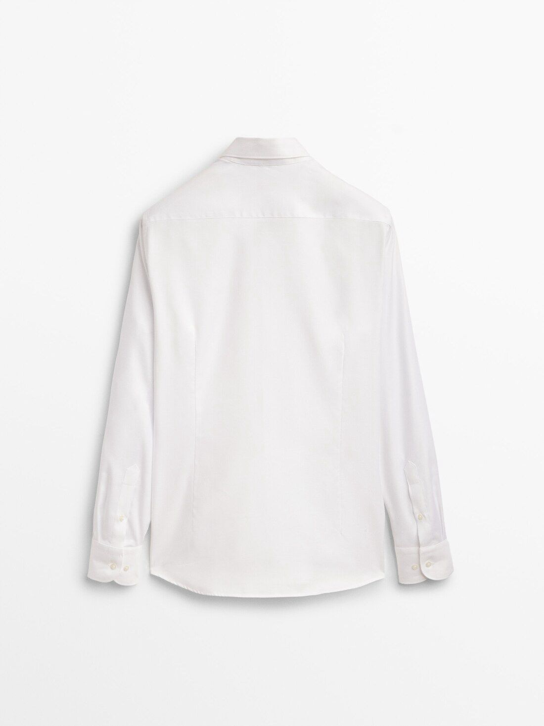 Massimo Dutti Easy Iron Slim Fit Textured Men Shirts White | US-UZ7465038