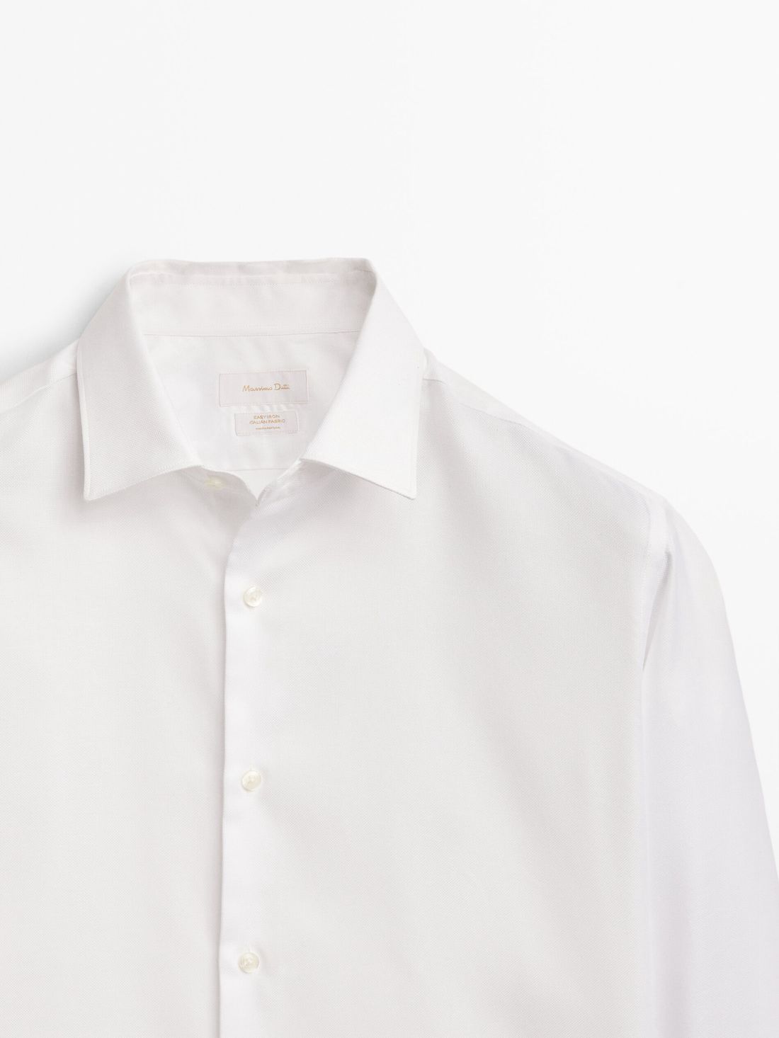 Massimo Dutti Easy Iron Slim Fit Textured Men Shirts White | US-UZ7465038