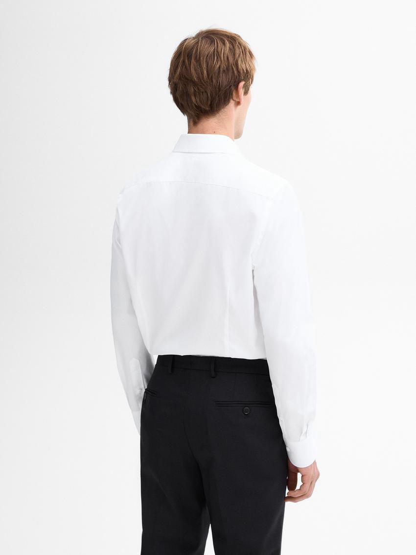 Massimo Dutti Easy Iron Slim-fit Poplin Men Shirts White | US-FV6934870