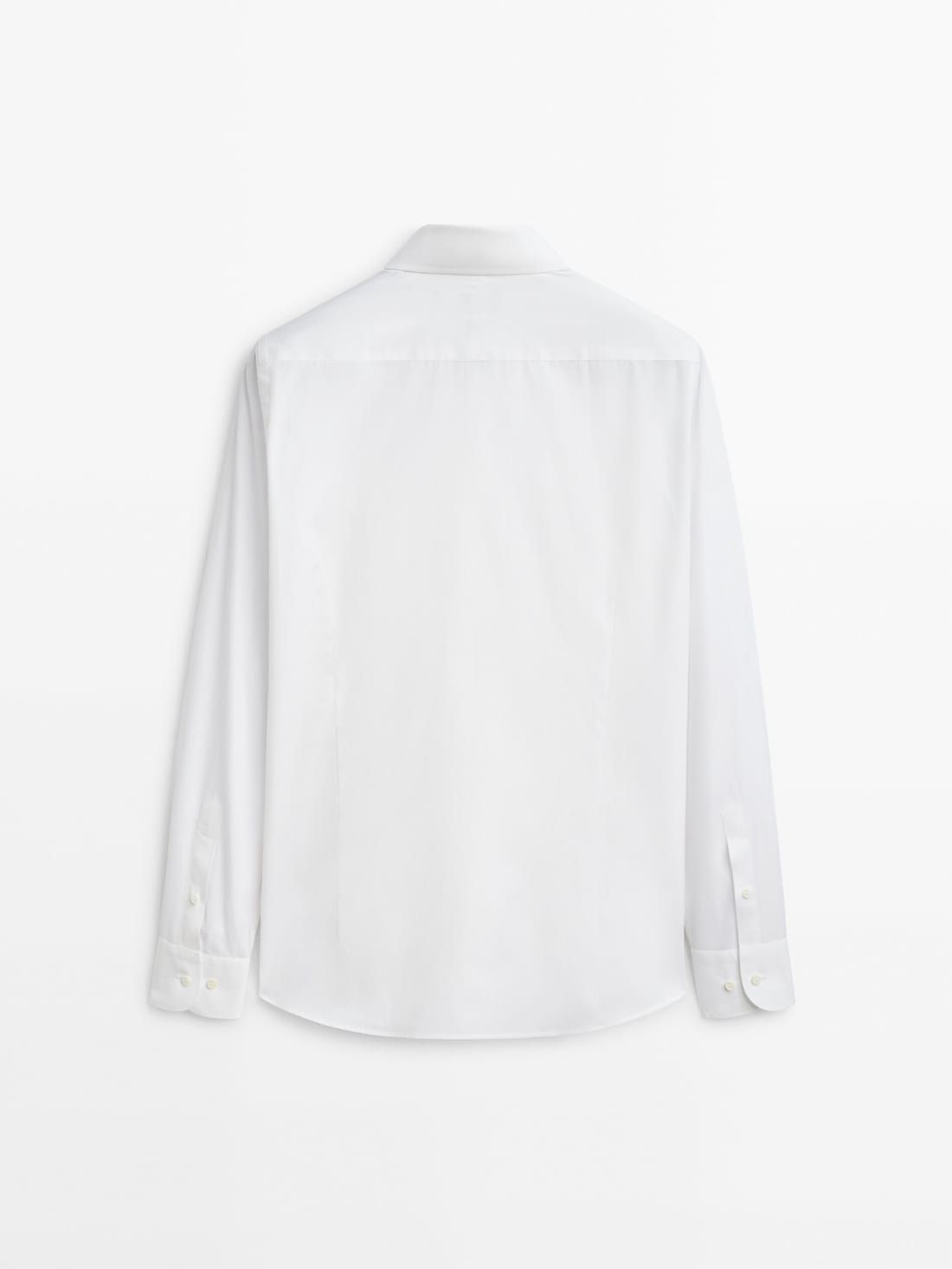 Massimo Dutti Easy Iron Slim-fit Poplin Men Shirts White | US-FV6934870