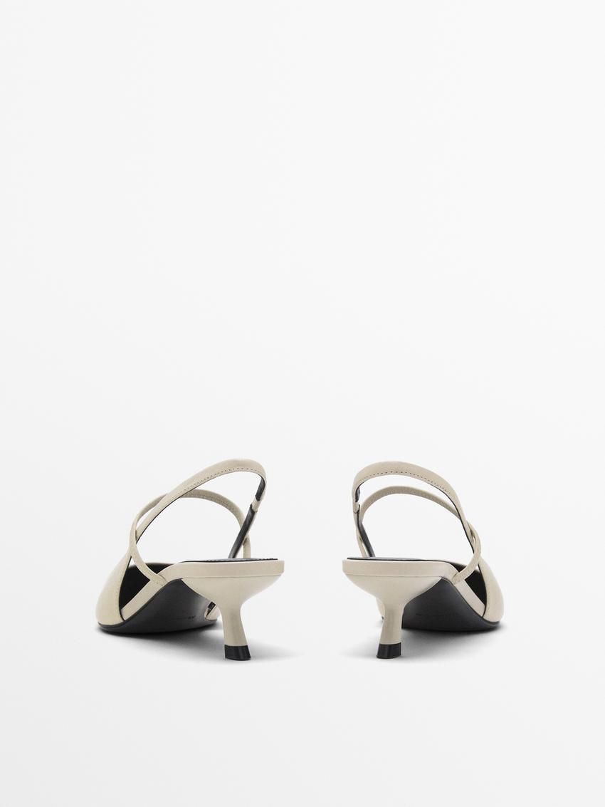 Massimo Dutti Elastic Instep Women Slingback Shoes Cream | US-NK4716893