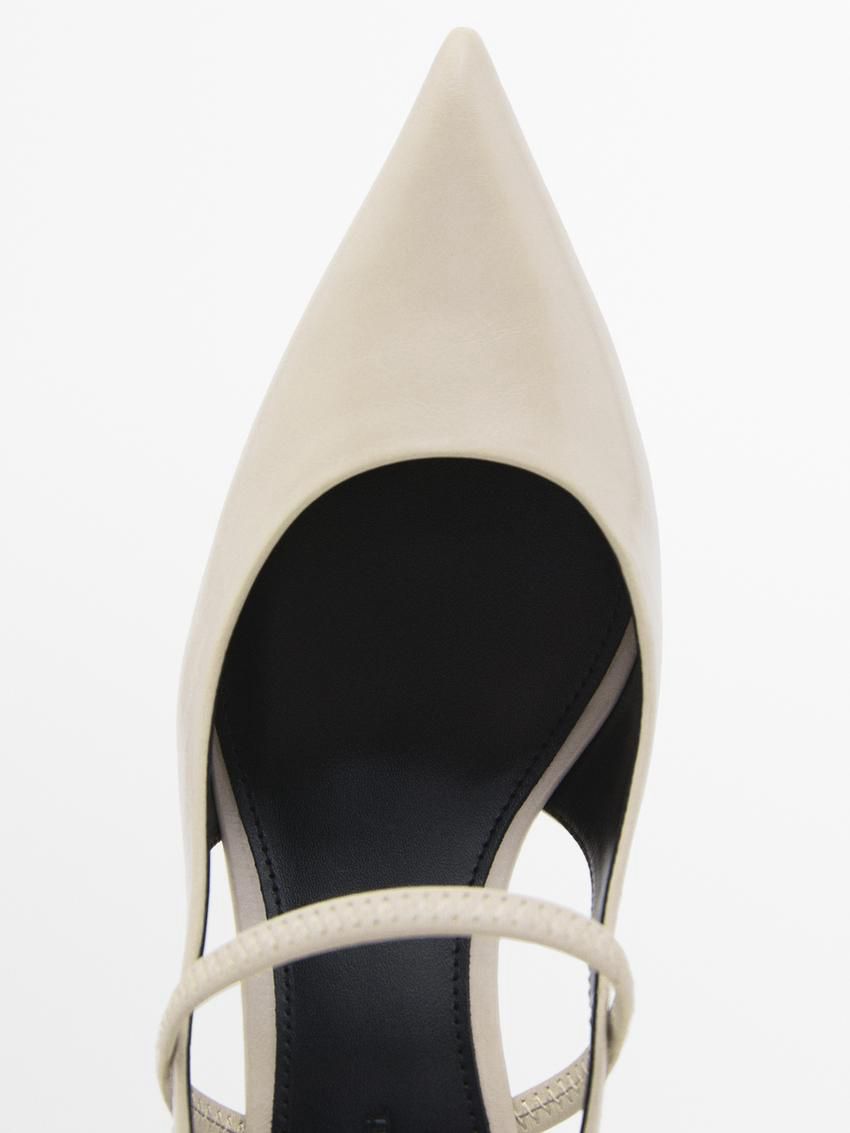 Massimo Dutti Elastic Instep Women Slingback Shoes Cream | US-NK4716893