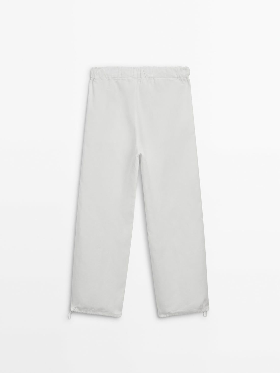 Massimo Dutti Elasticated Waistband And Adjustable Hems Women Trousers White | US-ZH2418657