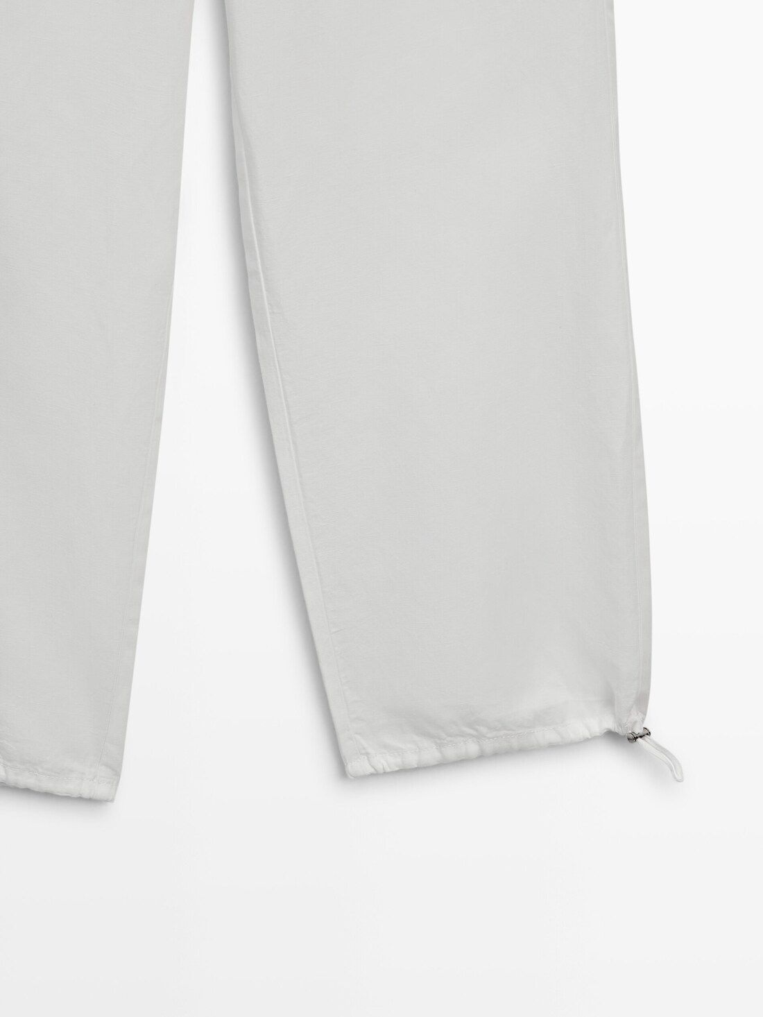 Massimo Dutti Elasticated Waistband And Adjustable Hems Women Trousers White | US-ZH2418657