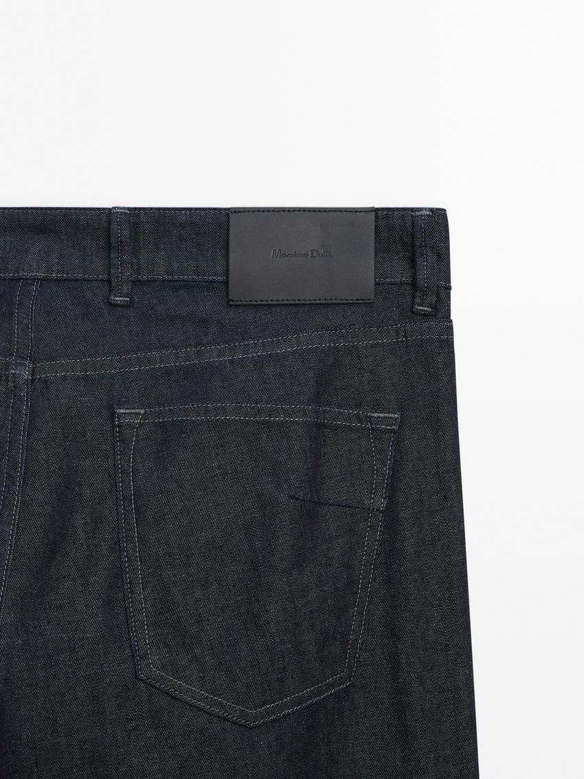 Massimo Dutti Faded Effect Slim Fit Men Jeans Indigo | US-HY8356149