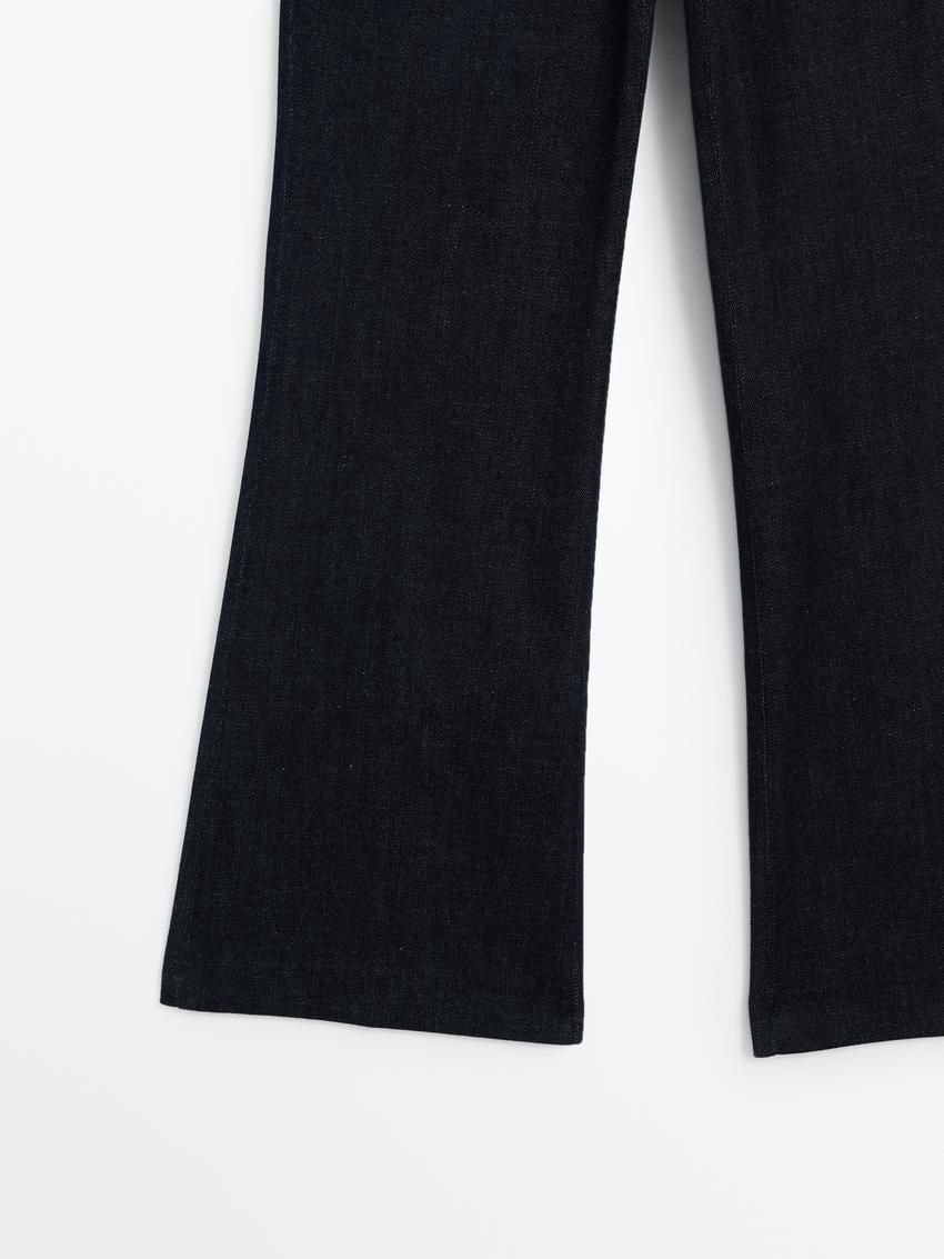 Massimo Dutti Faded Mid-rise Flare Fit Women Jeans Navy | US-XV5197802