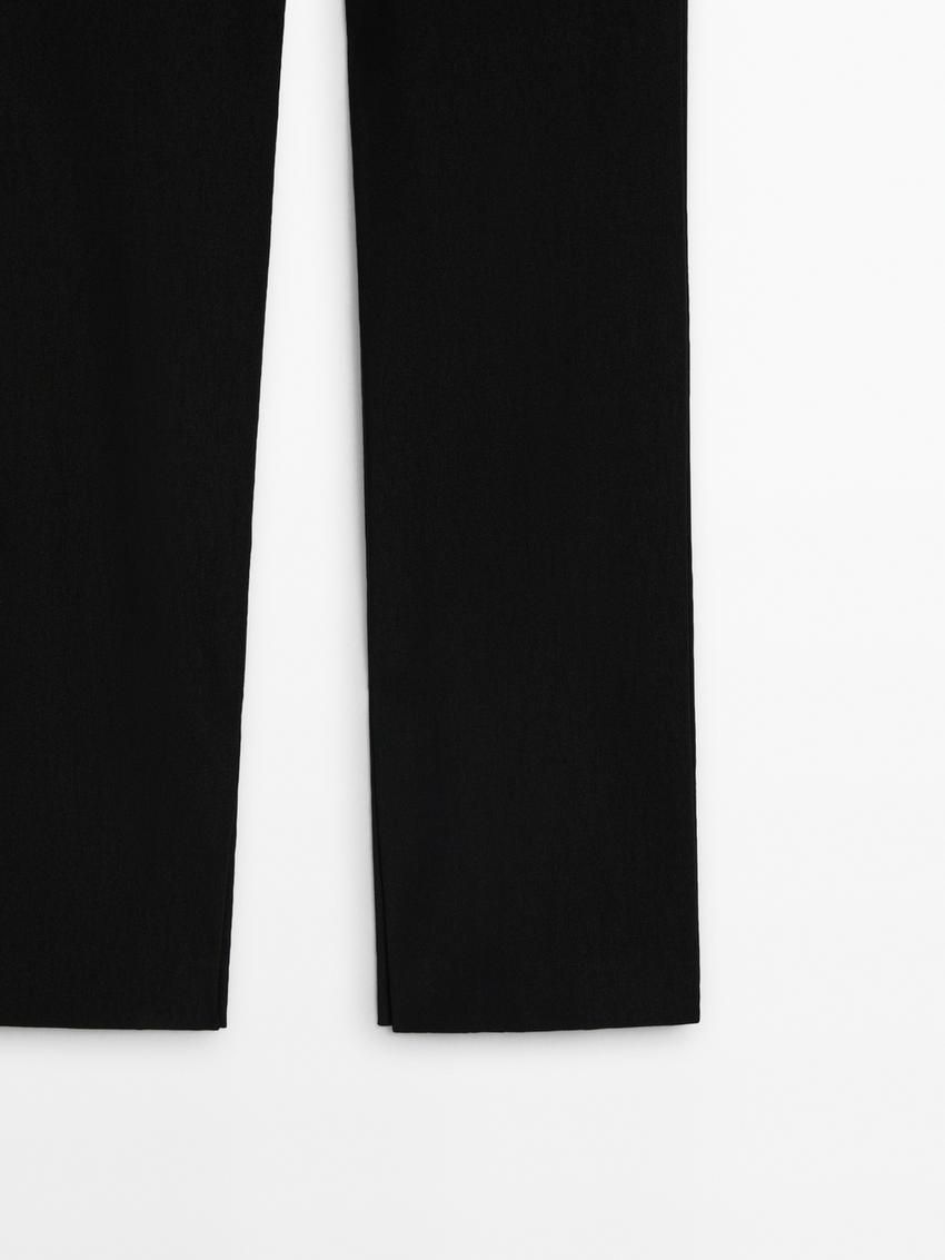 Massimo Dutti Fitted Stretch Women Trousers Black | US-MF1567394