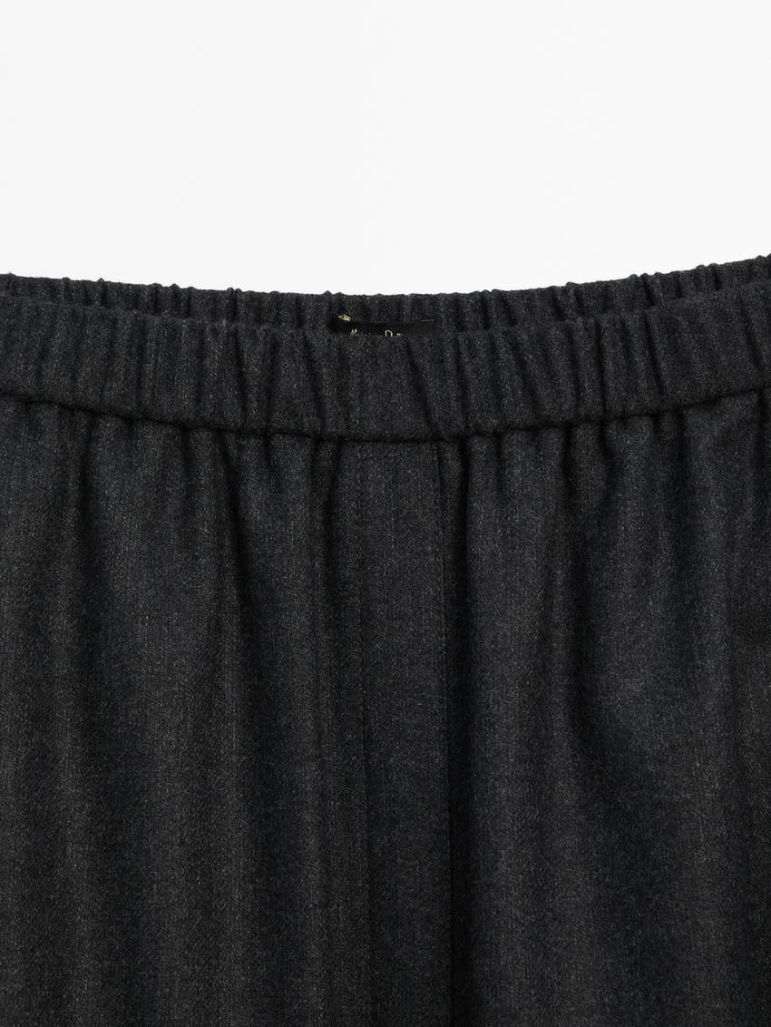 Massimo Dutti Flannel Midi Women Skirts Black | US-PB4693580
