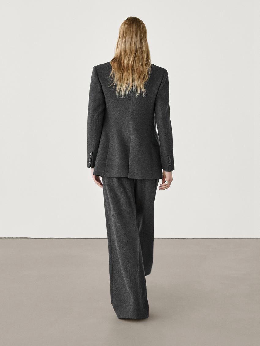 Massimo Dutti Flannel Women Trousers Dark Grey | US-QC7208546