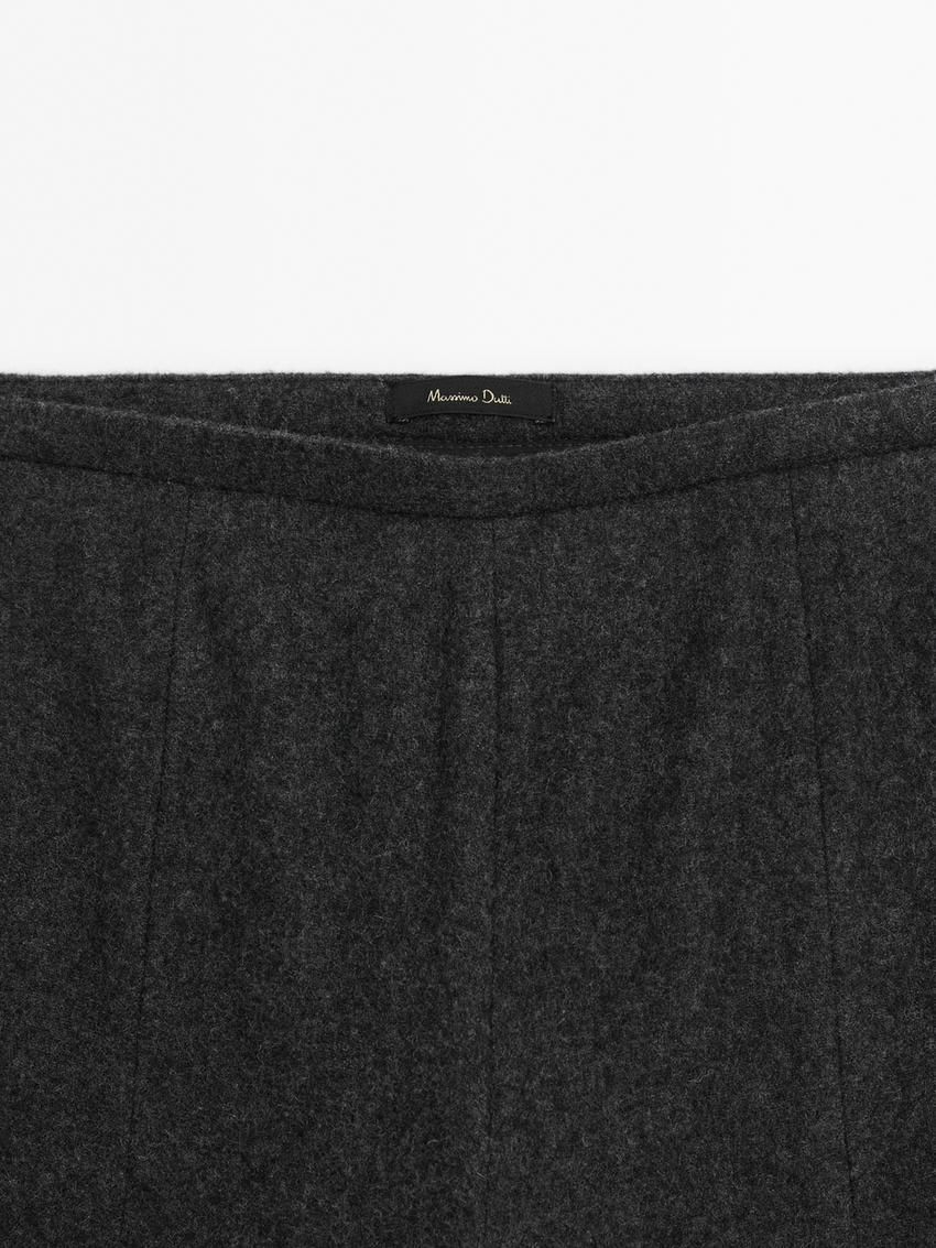 Massimo Dutti Flannel Women Trousers Dark Grey | US-QC7208546