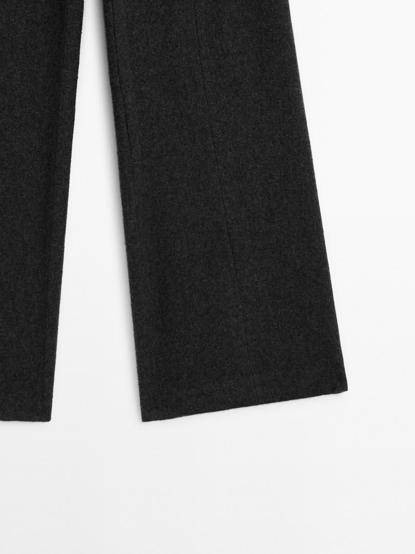 Massimo Dutti Flannel Women Trousers Dark Grey | US-QC7208546