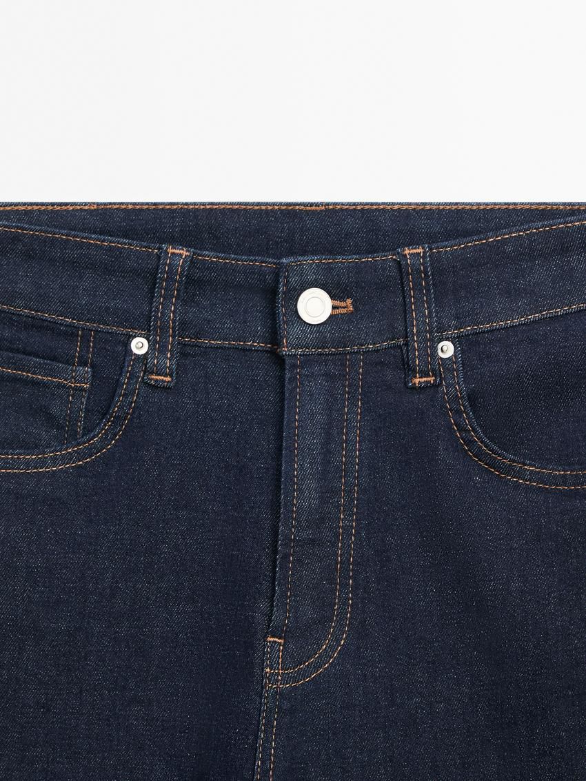 Massimo Dutti Flared High-waist Skinny Women Jeans Dark Blue | US-EQ4915387