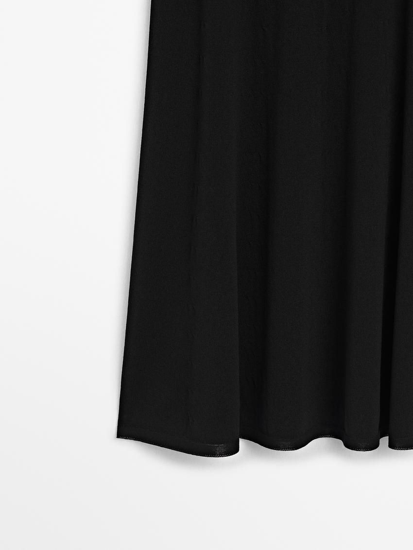 Massimo Dutti Flared Knit Co-ord Women Skirts Black | US-WY2794531