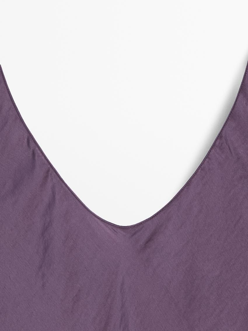 Massimo Dutti Flared Midi Slip Women Dress Purple | US-RI8637492